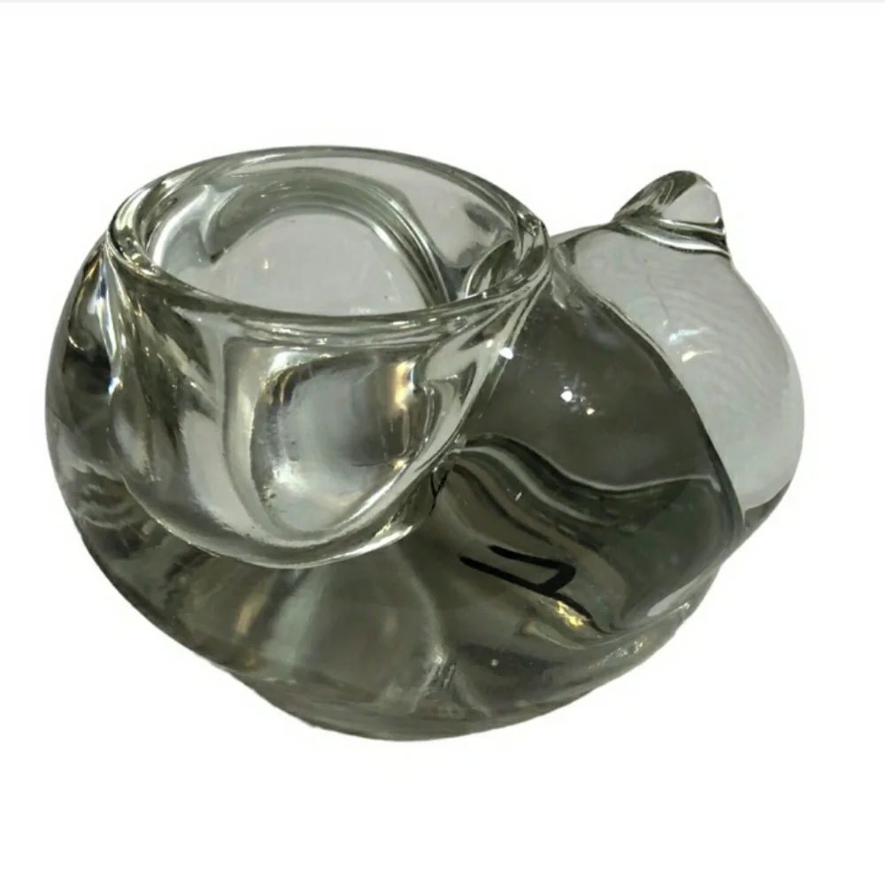 INDIANA GLASS Clear Glass Sleeping Cat Votive HolderIndiana Glass Company